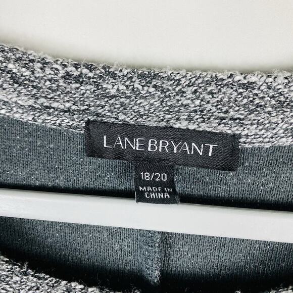 Lane Bryant Size 18 20 Contrast Sleeve Tweed Top Black White Career Work Casual - Picture 4 of 6